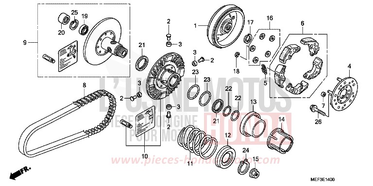 DRIVEN FACE for SW-T400 ABS PEARL COSMIC BLACK (NHA64) from 2009